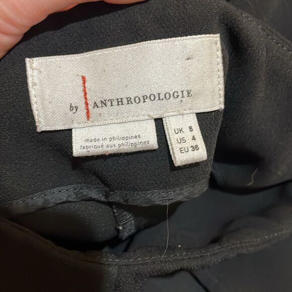 Anthropologie Zinnia Flare Trousers Black Wide Bell Bottom Pants Dramatic Size 4 - Picture 4 of 14